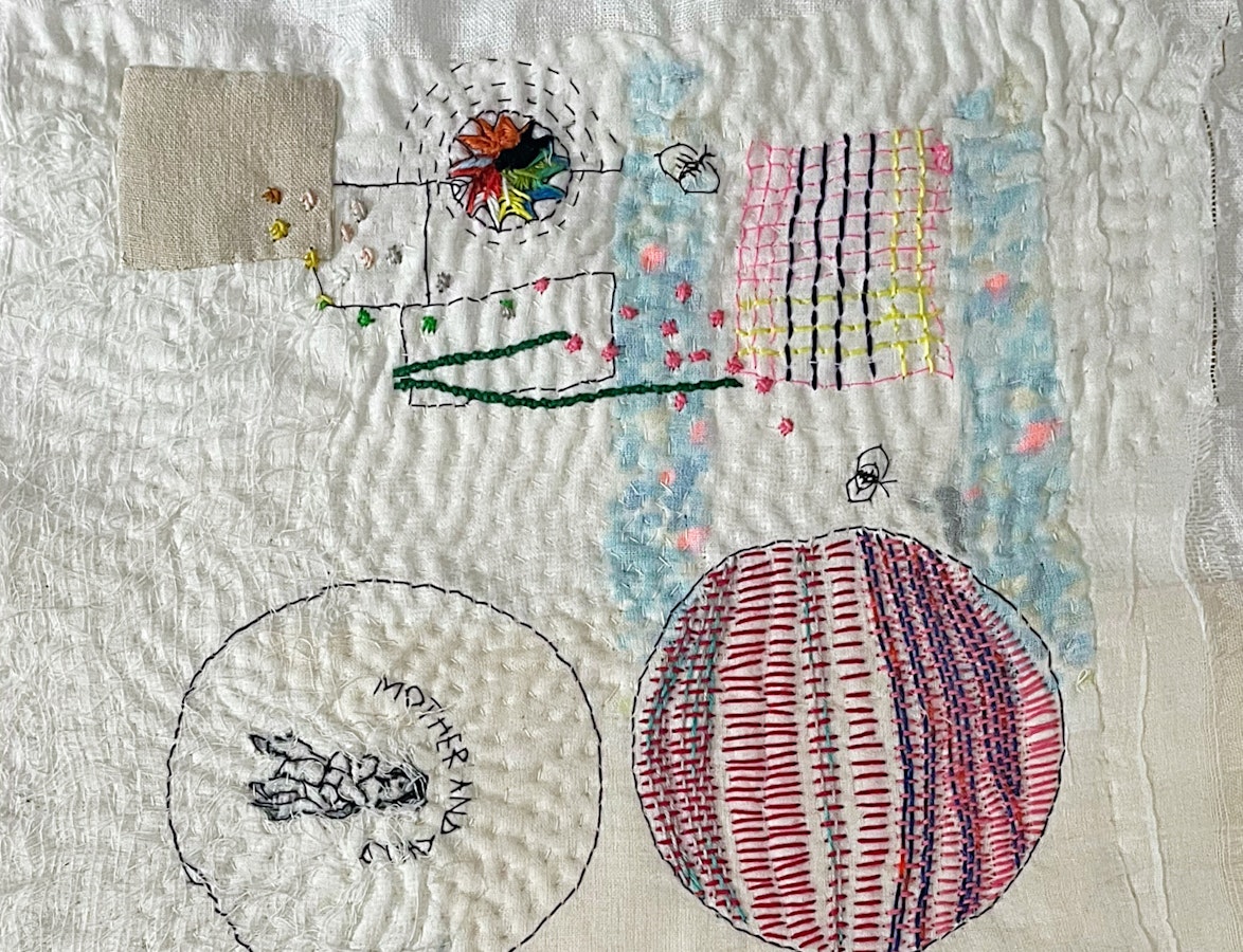 Fabric Scrap Collage Sashiko Style for Your Embroidery 