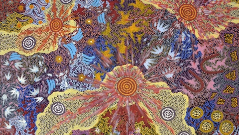 Contemporary painting in the dreamtime tradition by Khatja Possum