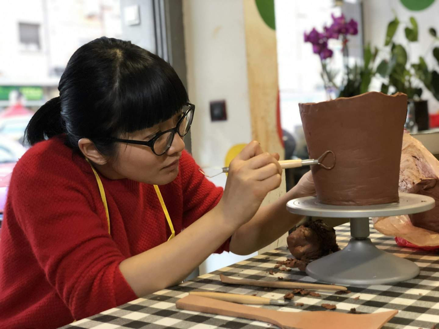 My first week at Ceramics class was spent working on a plant pot for my mint plant. Courtesy of Georgiana Phua.