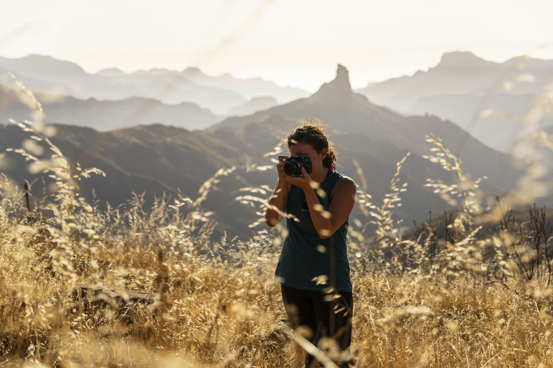 VAWAA traveler taking a photograph of grand canary island landscape