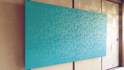 Custom Decorative Paper Wall Decor Made with Karakami Printmaking Techniques by Aiko & Takuma. #creativevacation #vawaa #japan #printmaking #printmakingtechniques #decorativepaper #papercrafts #homedecor #slowtravel  #howtomake #interiordesign