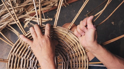 Learn basket weaving with rattan.