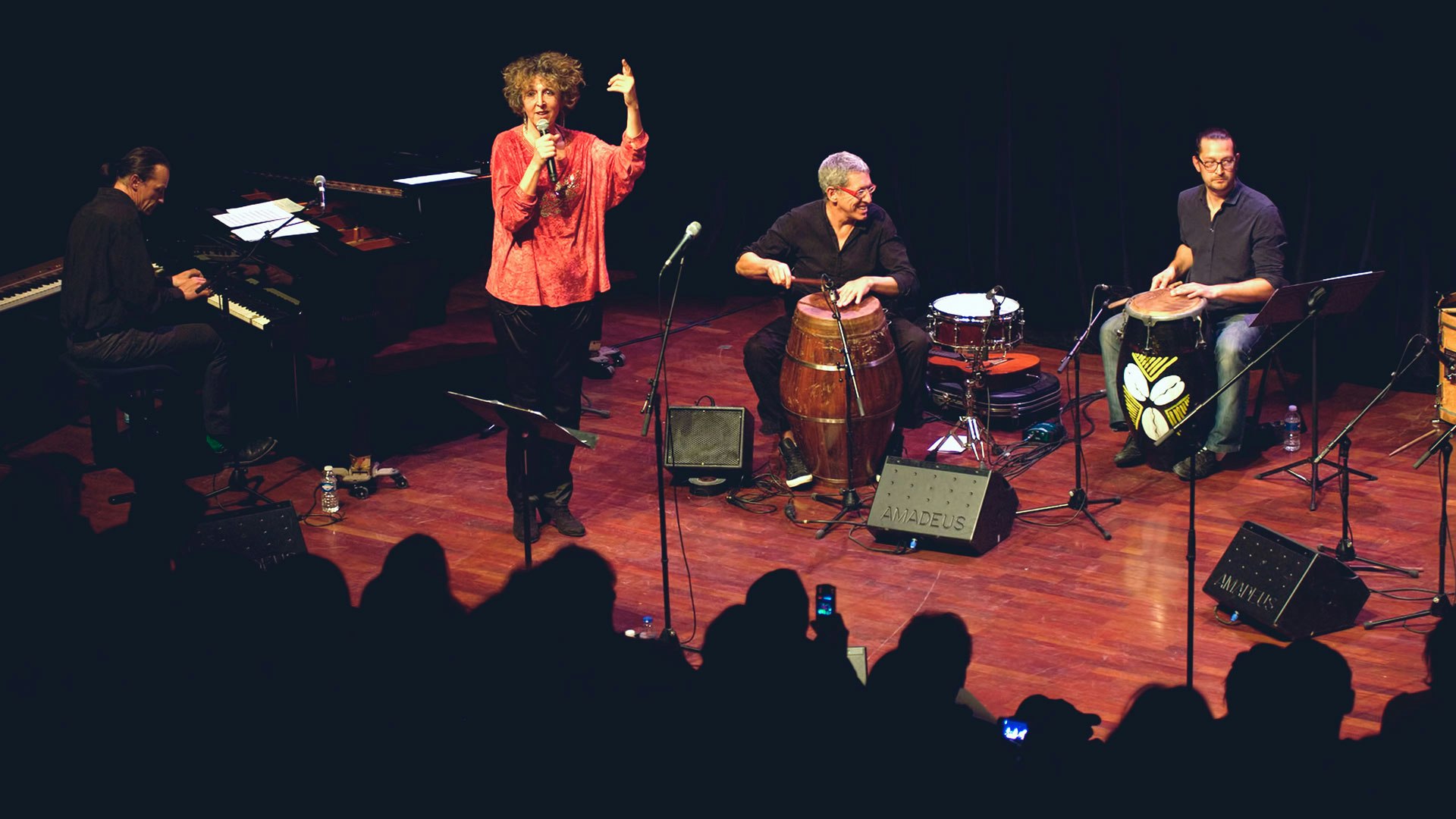 Performing live at a show