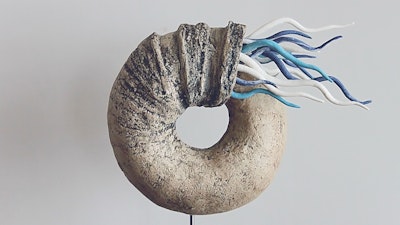Ceramic Art Inspired by the Beauty of the Underwater World. Learn how to make your own ceramic pottery, and porcelain vessels, with Mie, Ceramic artist living on the coast of the North Sea  #creativevacation #vawaa #discoverbelgium #claypottery #europe #belgium #ceramicsidea #claycrafts #ceramicart #art #creativity #porcelain