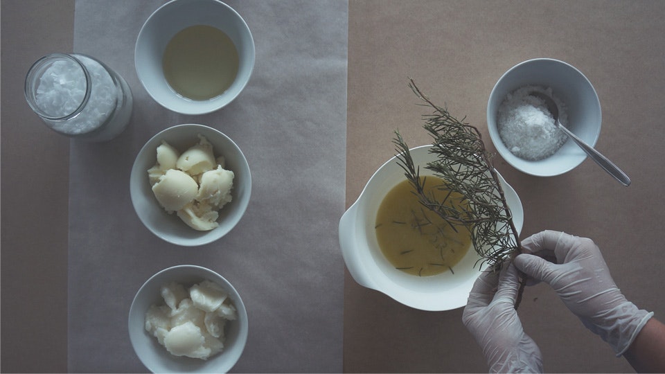 Make your own natural salt soap for skin benefits.