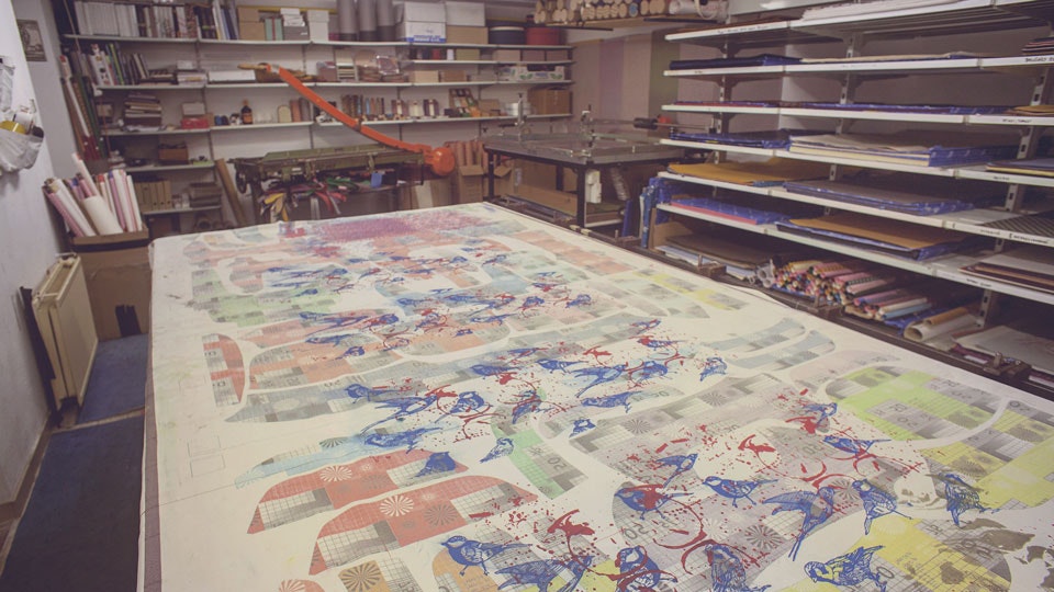 Create your prints using calico and screen printing techniques.