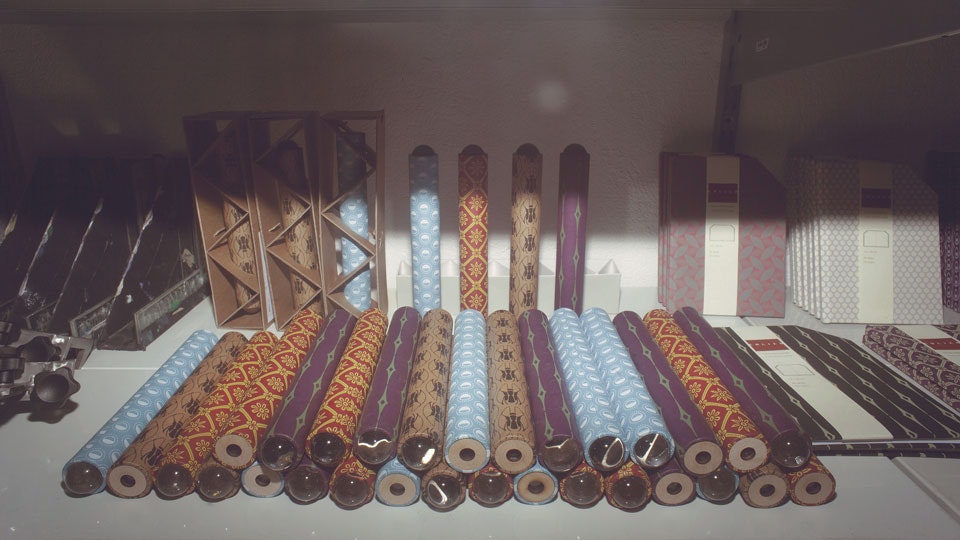 Colorful rolls of silkscreen made with handmade screen printing by Ondrej & Jan, Prague-based artists. #vawaa #printmaking #prague #travel #europe #art #creativity