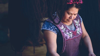 Learn from Zapotec artisans in Oaxaca, Mexico how to prepare natural dyes from cochineal, indigo, mosses and barks to color fabric and textiles. #creativevacation #vawaa #travelmexico #oaxaca #creativity #naturalfabricdyeing #naturaldyes #slowtravel #cochineal #crafts #howtomake