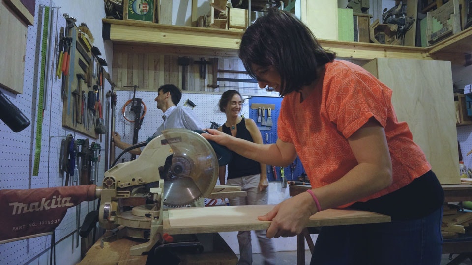 Use wood working machinery.