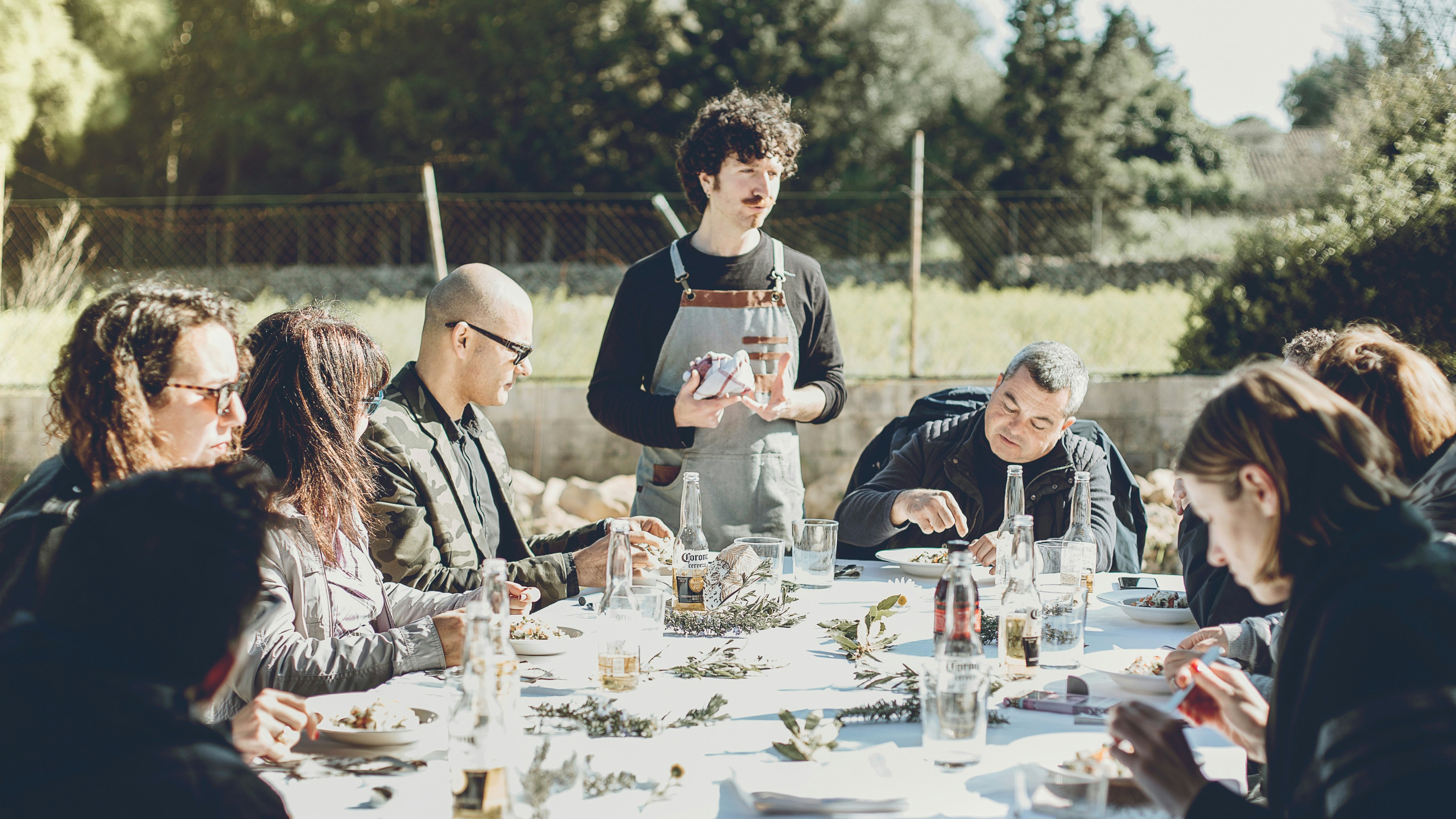 Eat altogether and share stories.