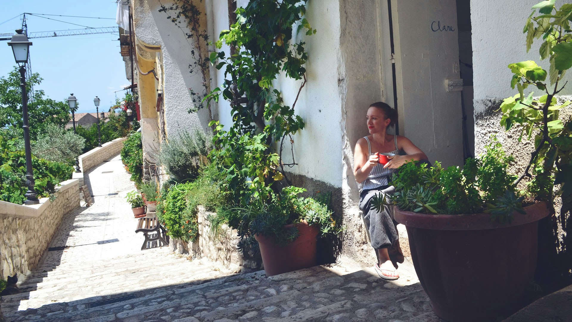 Practicing the art of slow travel - taking a break, relaxing and contemplating outside the studio.