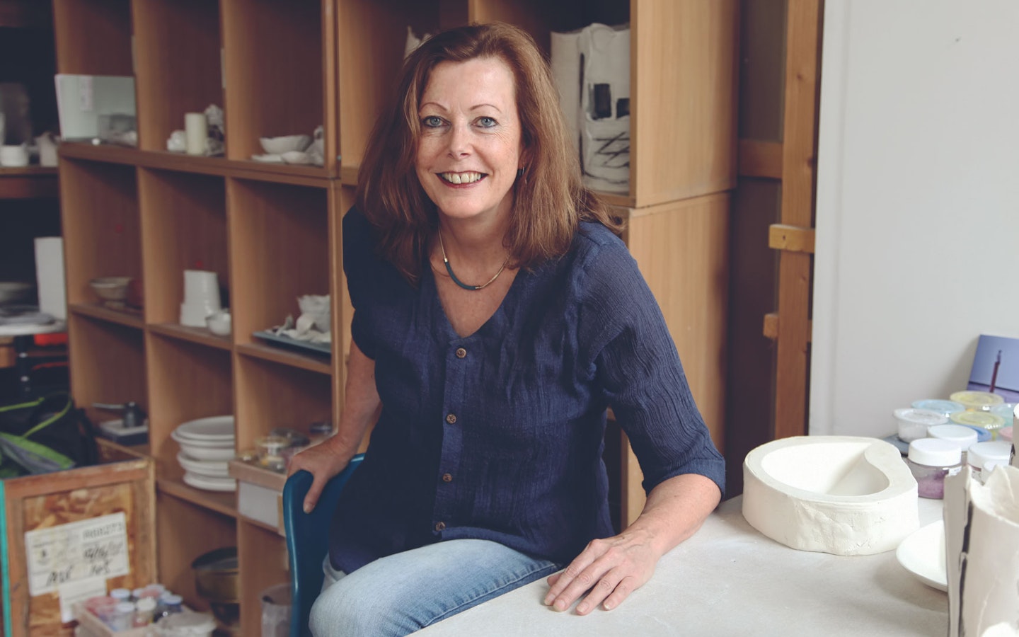Master ceramicist Sally specializes in porcelain paper clay.