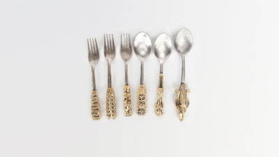 Beautiful cutlery made from iron and brass